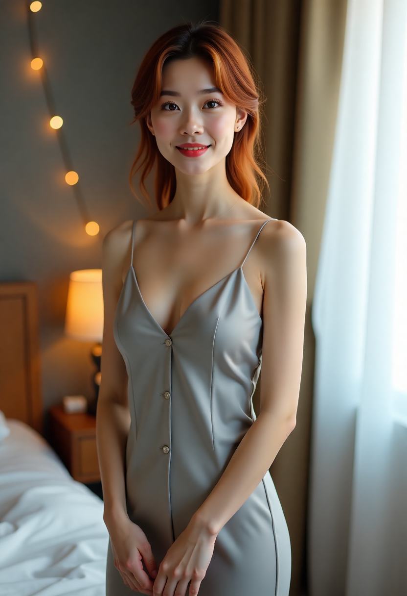 她从窗前走过